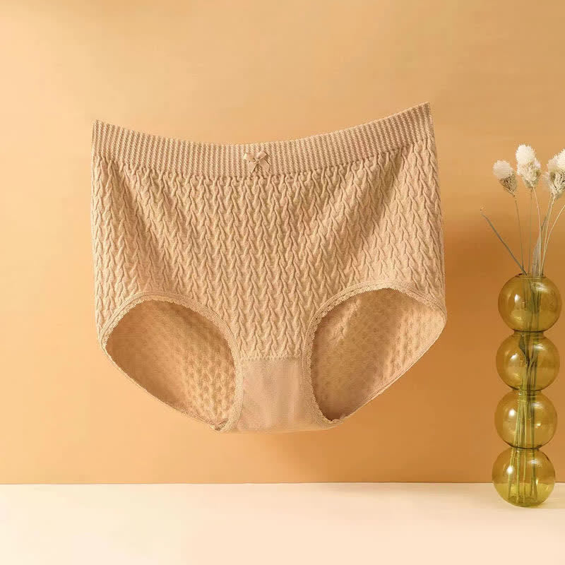 Culotte taille haute avec nœud papillon grande taille (5 paires) - Chameau - 4XL - image 12