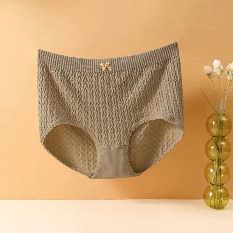 Culotte taille haute avec nœud papillon grande taille (5 paires) - Kaki - 4XL - image 9