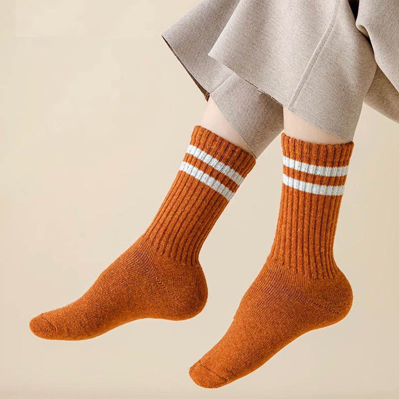 Chaussettes rayées chaudes en laine (5 paires) - image 3