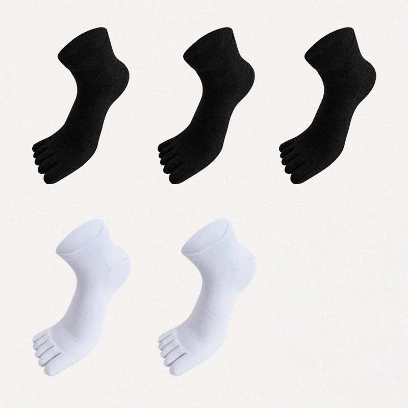 Chaussettes d'alignement antibactériennes Plusock Five Toes (5 paires) - Noir*3+Blanc*2 - EU43-51 (US9-16) - image 20