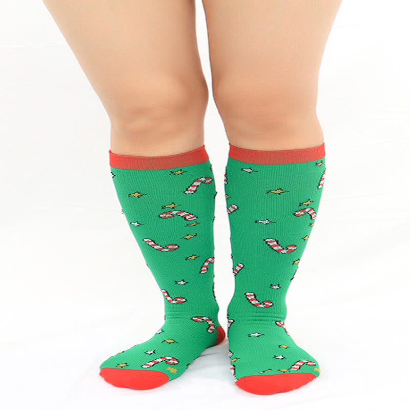 Chaussettes de compression hautes pour le sport de Noël (6 paires) - image 7