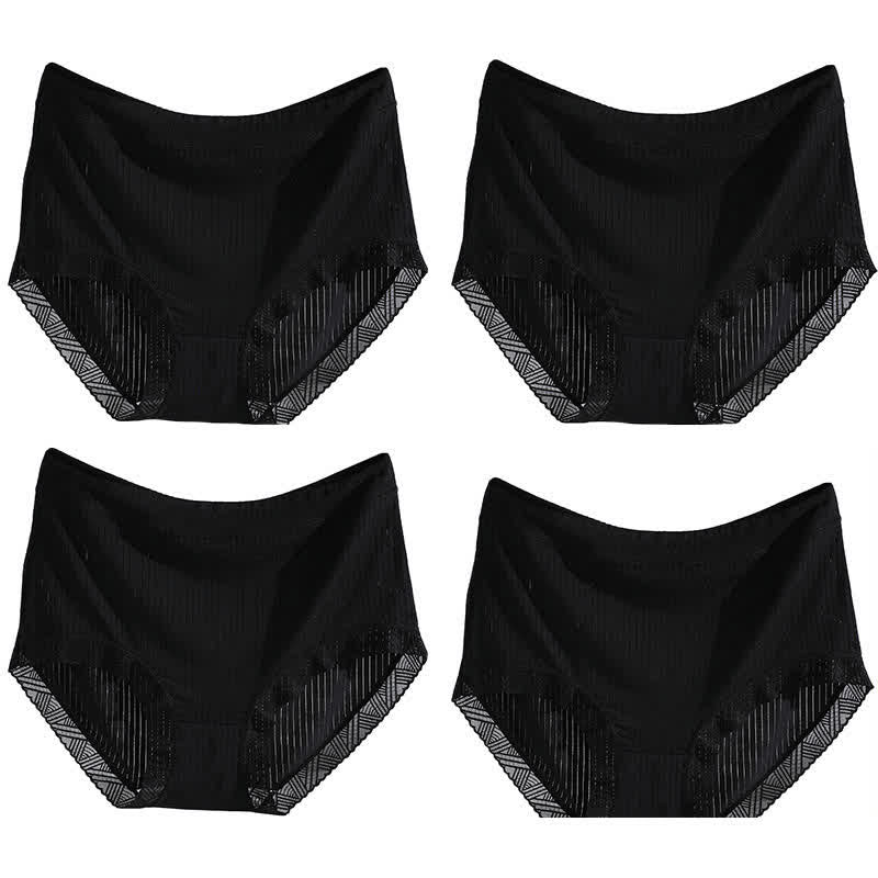 Culotte taille haute sans coutures (4 paires) - Noir - 4XL - image 12