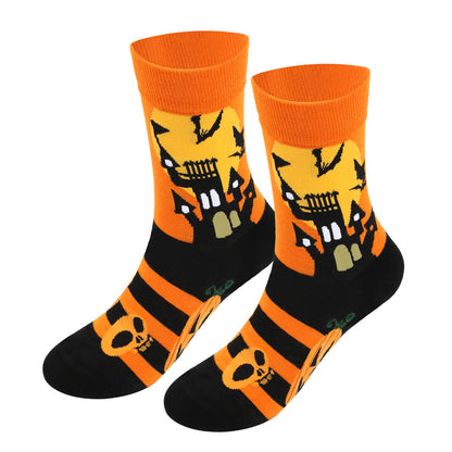 Chaussettes d'Halloween imprimées mignonnes grande taille (5 paires) - image 4