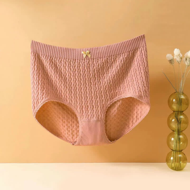 Culotte taille haute avec nœud papillon grande taille (5 paires) - Rouge - 4XL - image 15