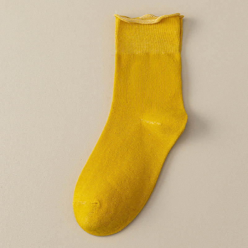 Chaussettes élastiques unies quart de tour (6 paires) - Jaune - EU40-44 (US8.5-12) - image 17