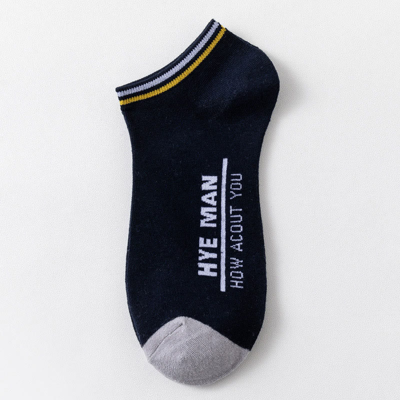 Chaussettes en coton à motif lettre et mollet large (3 paires) - 42-48 - Bleu marine - image 6