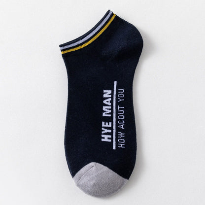 Chaussettes en coton à motif lettre et mollet large (3 paires) - 42-48 - Bleu marine - image 6