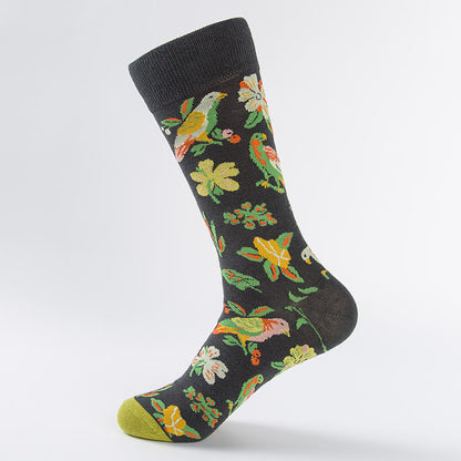 Chaussettes mi-mollet à motif tulipe et colombe grande taille (6 paires) - image 7