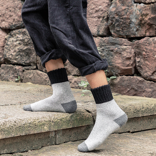 Chaussettes mi-mollet en laine résistantes au froid grande taille (5 paires)