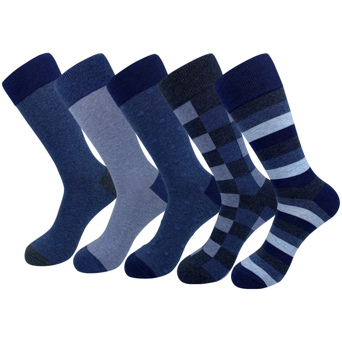 Chaussettes bleu foncé (5 paires) - image 0