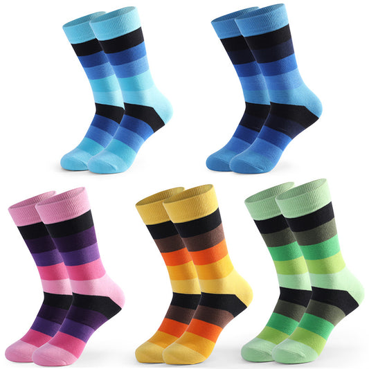Chaussettes amusantes et colorées cousues (5 paires)