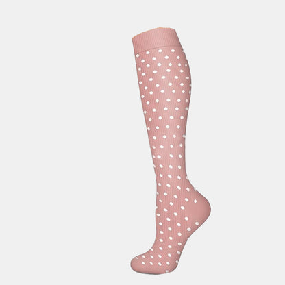 Chaussettes de compression à pois blancs (3 paires)