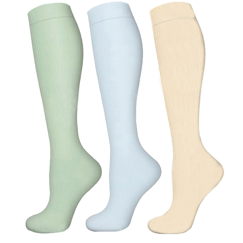 Chaussettes de compression de couleur claire (3 paires) - image 0