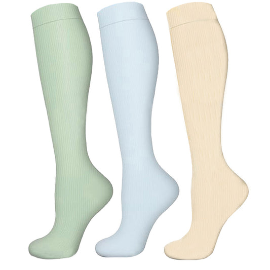 Chaussettes de compression de couleur claire (3 paires) - image 0