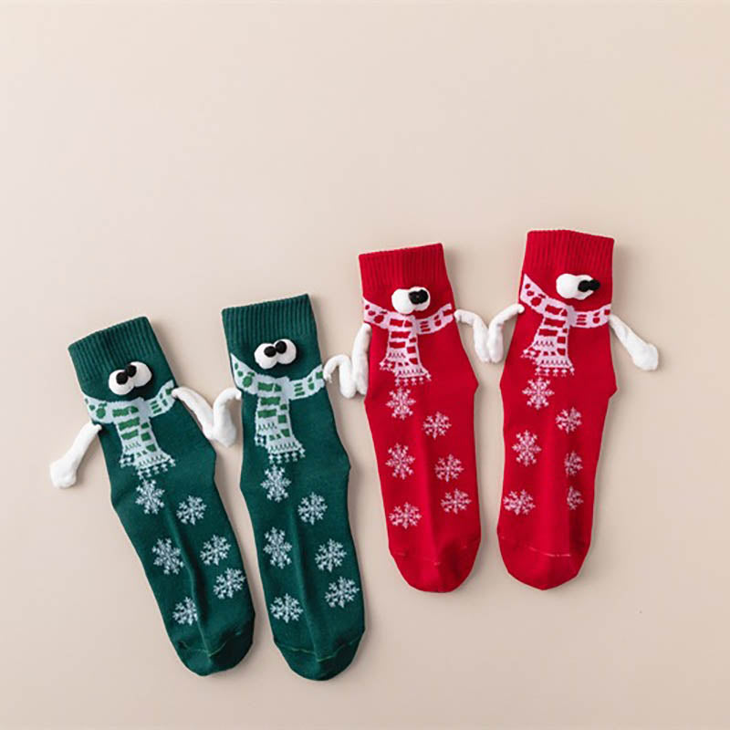 Chaussettes de Noël à motifs mains qui se tiennent (4 paires) - image 3