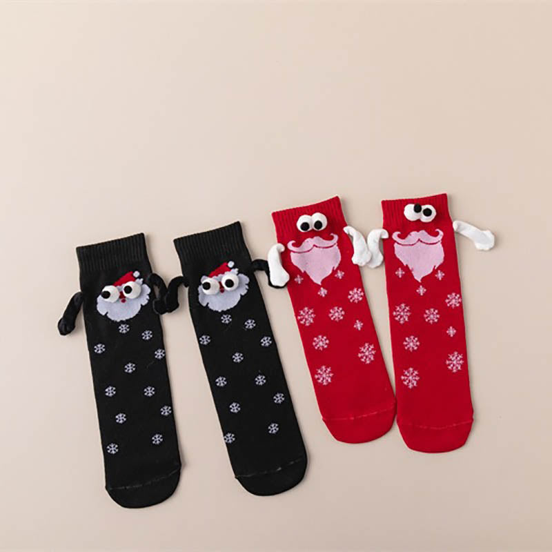 Chaussettes de Noël à motifs mains qui se tiennent (4 paires) - image 2