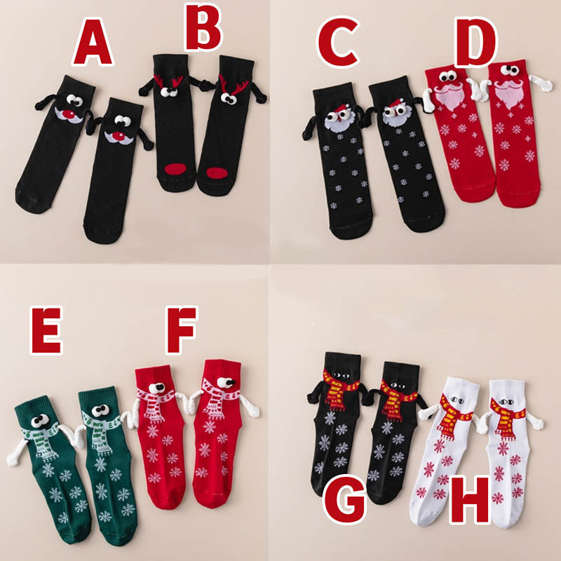 Chaussettes de Noël à motifs mains qui se tiennent (4 paires) - Mi+Fa+Sol+H - EU36-44 (US3-10) - image 6