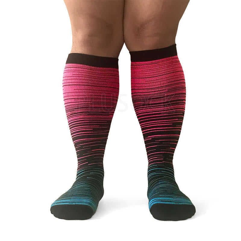 Chaussettes de compression Plusock Colorful Cool Lines, grandes tailles 2XL à 7XL - image 12