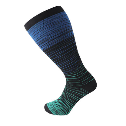 Chaussettes de compression grandes tailles à lignes colorées et tendance 2XL- 7XL (3 paires) - Bleu - 7XL - image 16