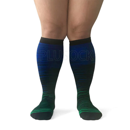 Chaussettes de compression Plusock Colorful Cool Lines, grandes tailles 2XL à 7XL - image 17