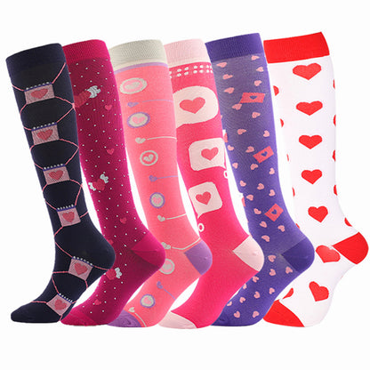 Chaussettes de compression Heart Love (6 paires) - Multicolore - L/XL - image 0