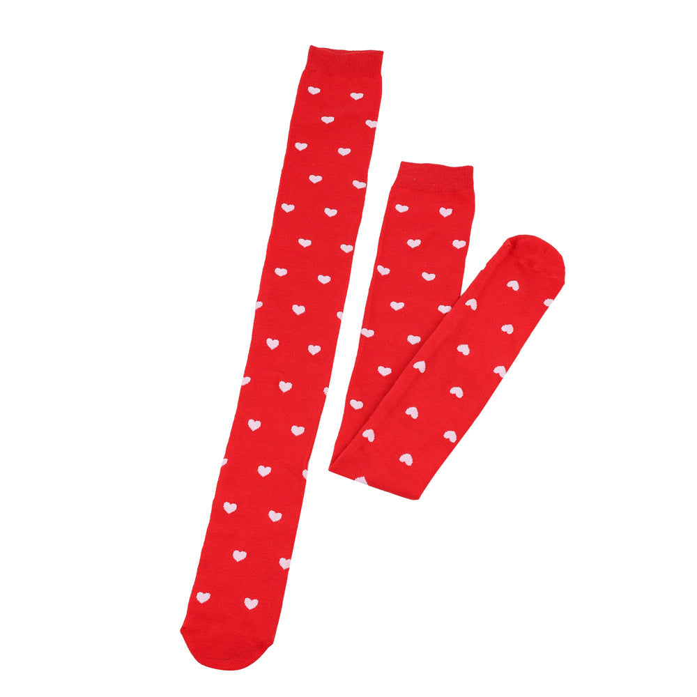 Chaussettes hautes de fête à lèvres rouges (5 paires)