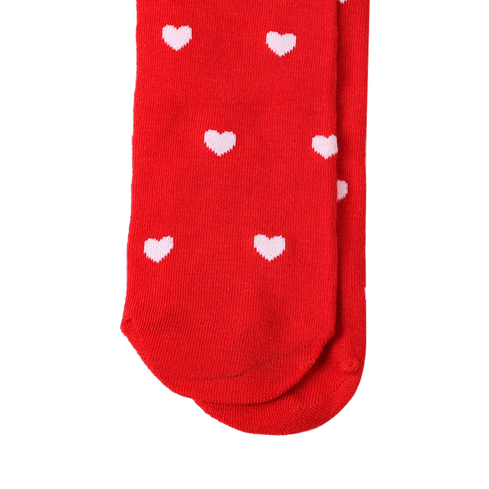 Chaussettes hautes de fête à lèvres rouges (5 paires)