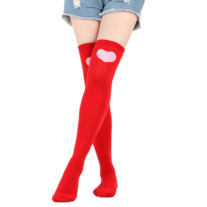 Chaussettes hautes de fête à lèvres rouges (5 paires)