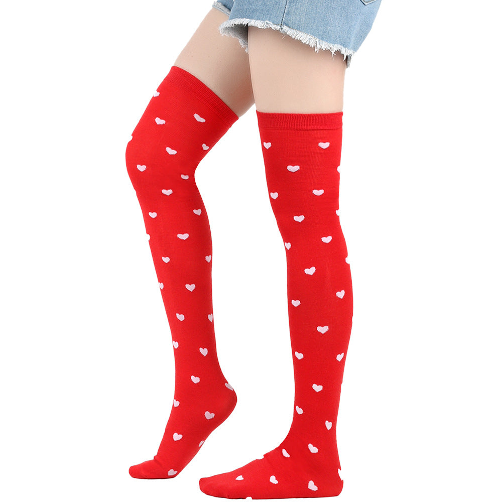 Chaussettes hautes de fête à lèvres rouges (5 paires)