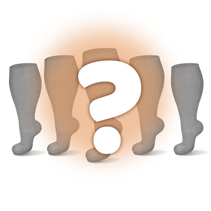 Chaussettes de compression grande taille (boîte mystère) (5 paires)