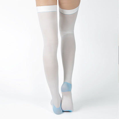 Chaussettes de compression hautes blanches grande taille - image 2