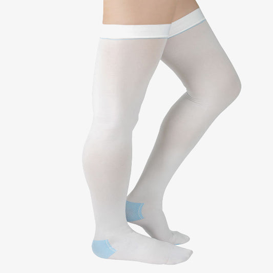 Chaussettes de compression hautes blanches grande taille - image 0