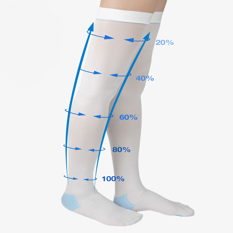 Chaussettes de compression hautes blanches grande taille - image 11