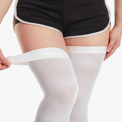 Chaussettes de compression hautes blanches grande taille - image 13