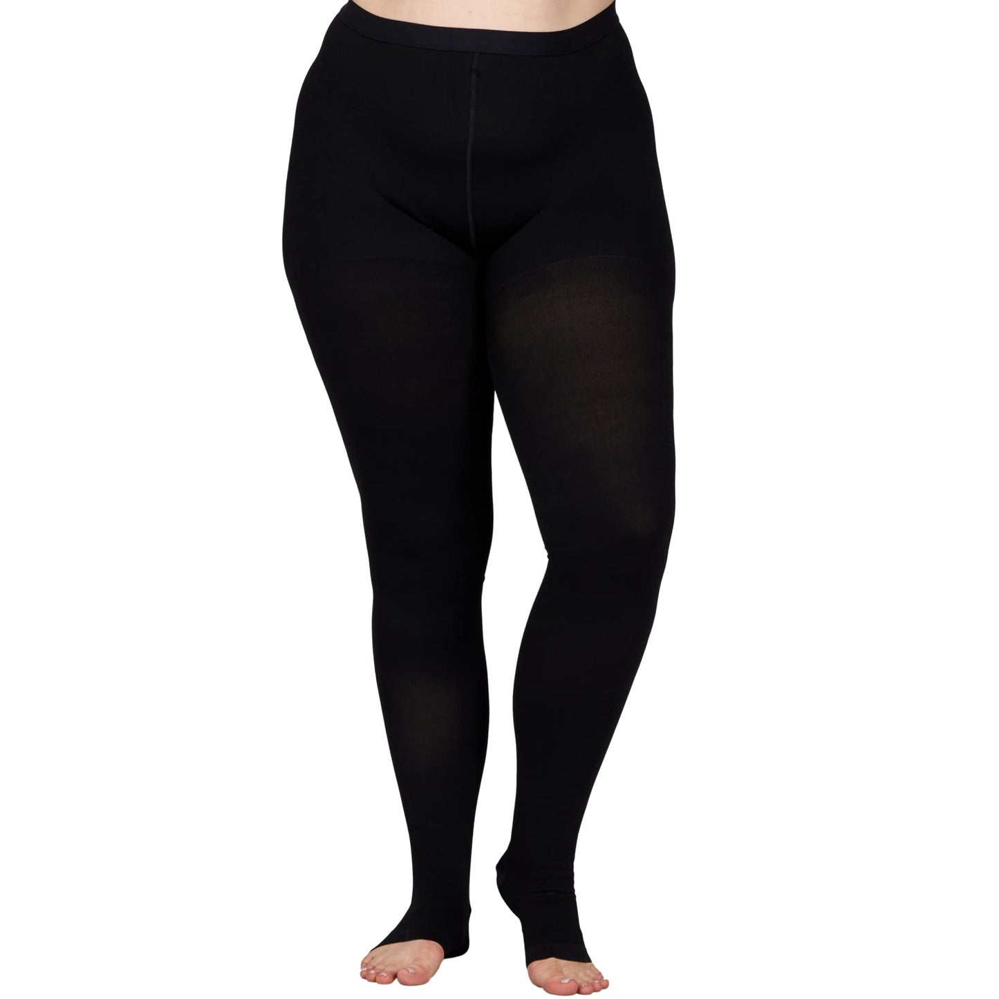 Collants de compression médicaux sans orteils grande taille (15-20 mmHg) - Noir - 4XL - image 1