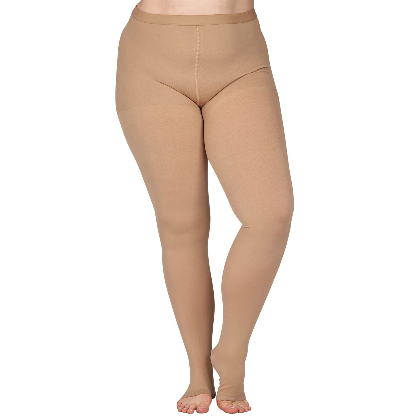 Collants de compression médicaux sans orteils grande taille (15-20 mmHg) - Nu - 4XL - image 2