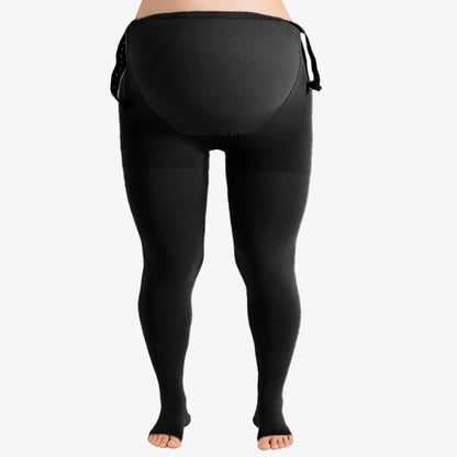 Collants de contention médicaux sans pieds pour femmes enceintes, grande taille (15-20 mmHg) - Noir - 4XL - image 0