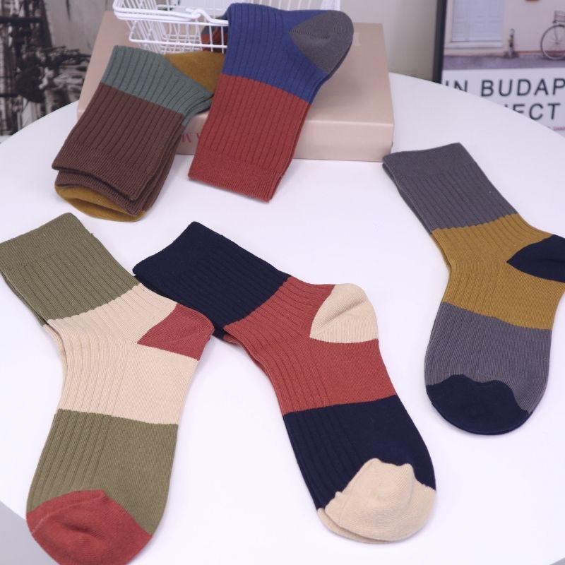 Chaussettes courtes contrastées grande taille (5 paires)