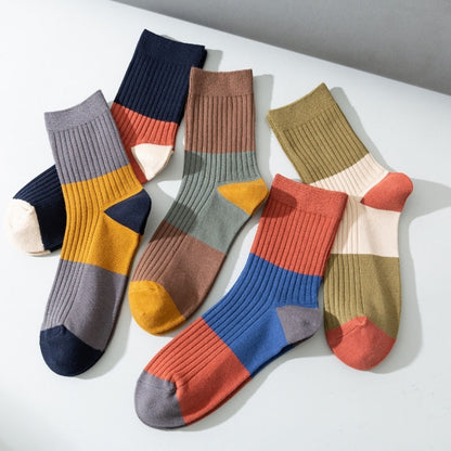 Chaussettes courtes contrastées grande taille (5 paires)
