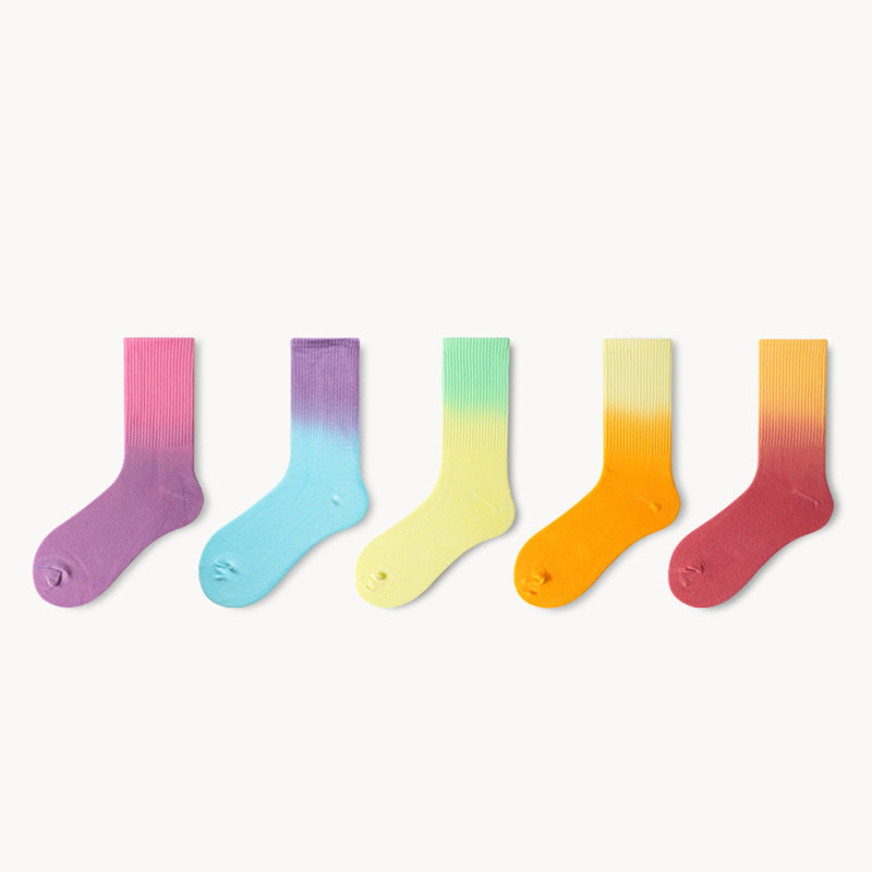 Chaussettes courtes Plusock Fashion à dégradé de couleurs (5 paires) - image 0