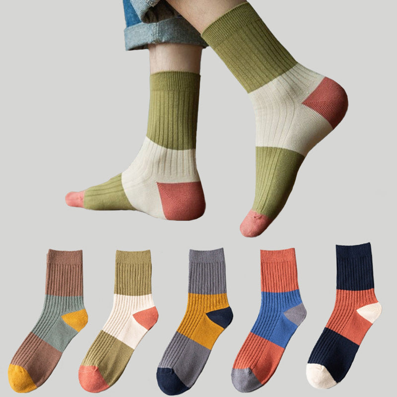 Chaussettes contrastées (5 paires) - image 0