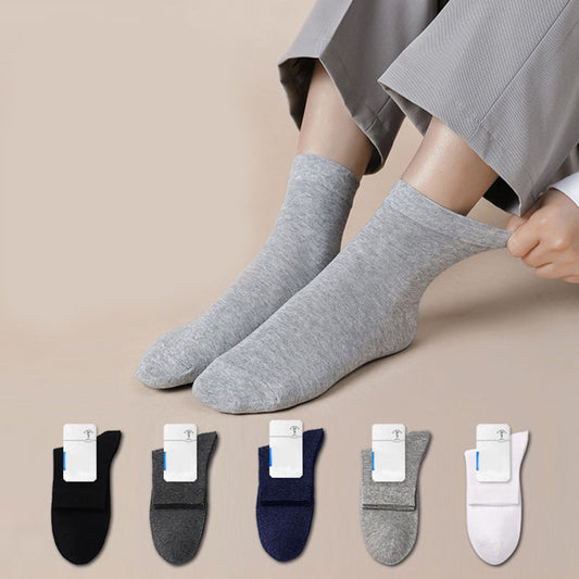 Chaussettes décontractées de couleur unie grande taille (5 paires)