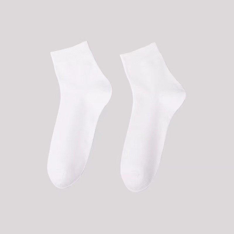 Chaussettes basses décontractées de couleur unie (5 paires) - Blanc - EU42-48 (US8.5-13) - image 5