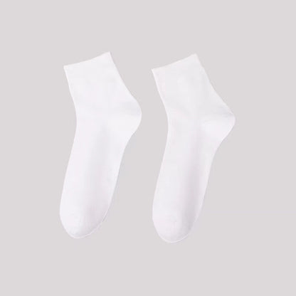 Chaussettes basses décontractées de couleur unie (5 paires) - Blanc - EU42-48 (US8.5-13) - image 5