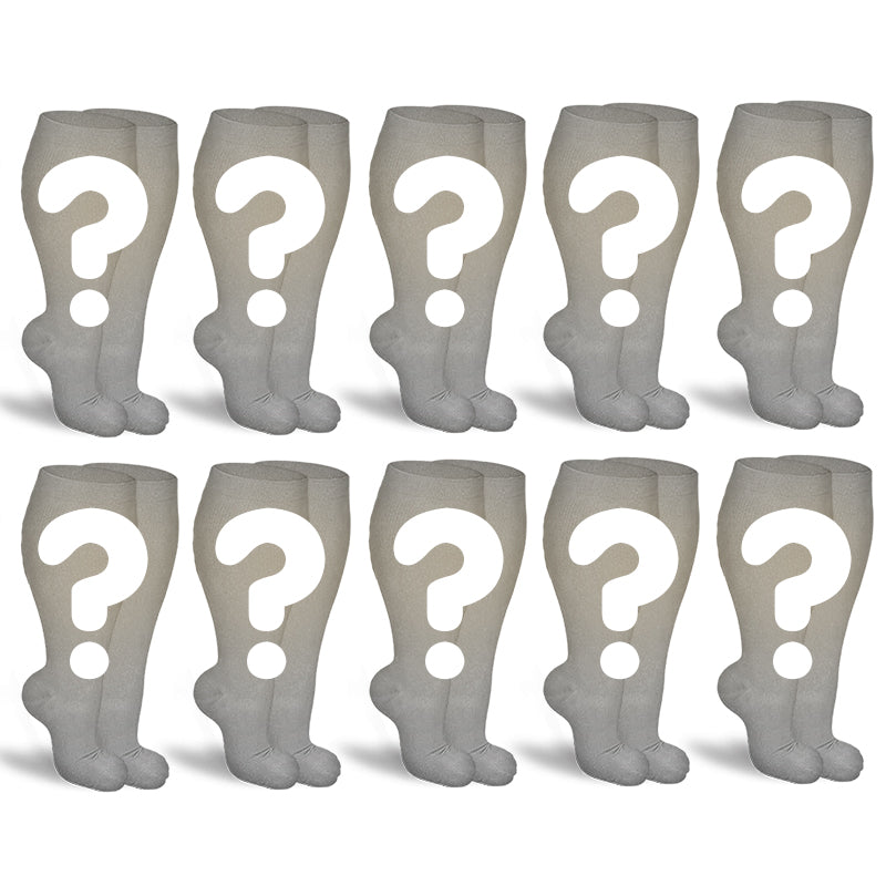 Chaussettes de compression grande taille (boîte mystère) (10 paires) - image 1