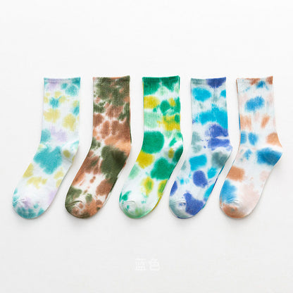 Chaussettes tie-dye colorées (5 paires) - image 0
