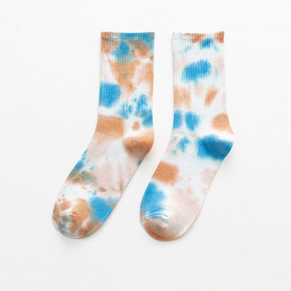 Chaussettes courtes tie-dye grande taille (5 paires)