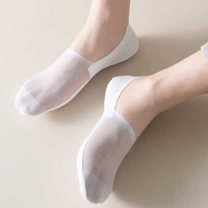 Chaussettes invisibles en soie glacée (5 paires) - image 4