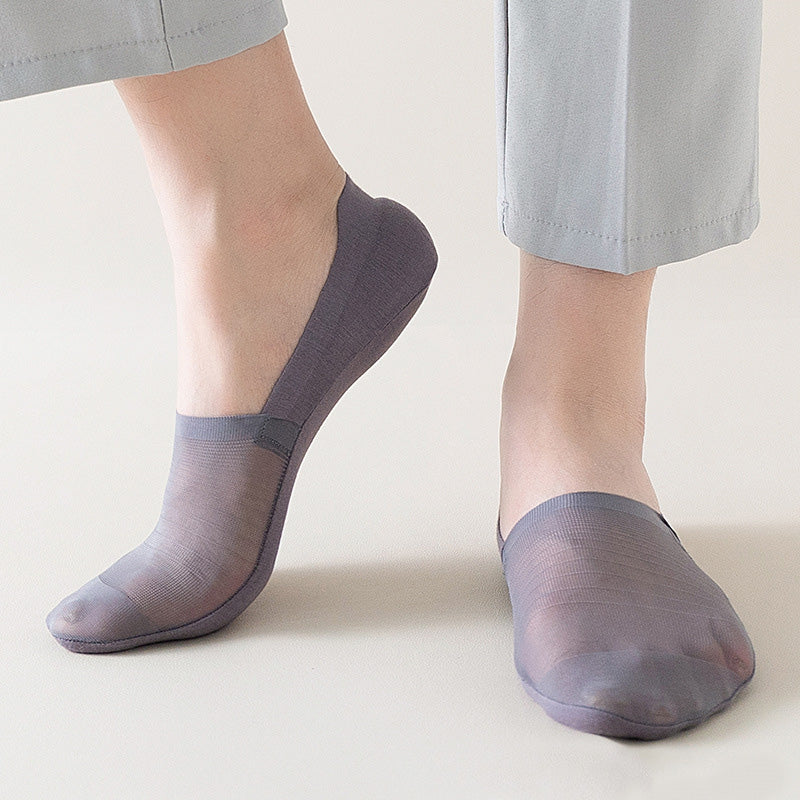 Chaussettes invisibles en soie glacée (5 paires) - image 3