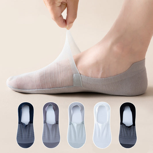 Chaussettes invisibles en soie glacée (5 paires) - image 0
